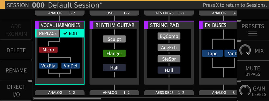 H9000 Screenshot of FX Chains