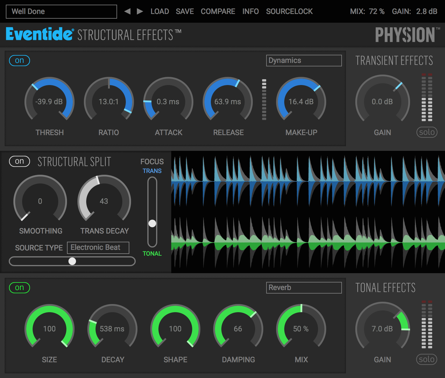 Physion/Fission plugin GUI Structural Effects Transient Tonal Separator