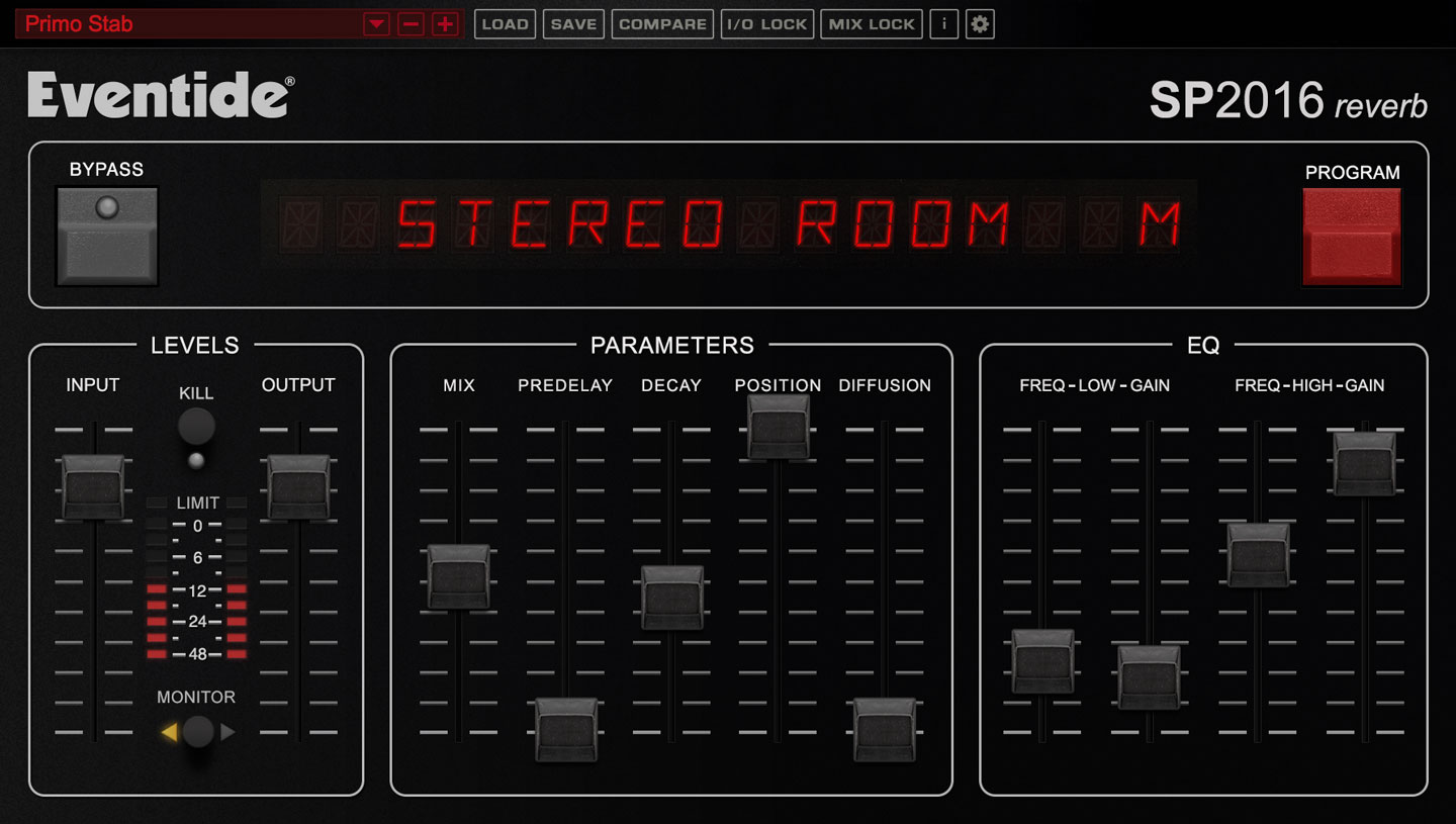 SP2016 Reverb Plug-in Screenshot