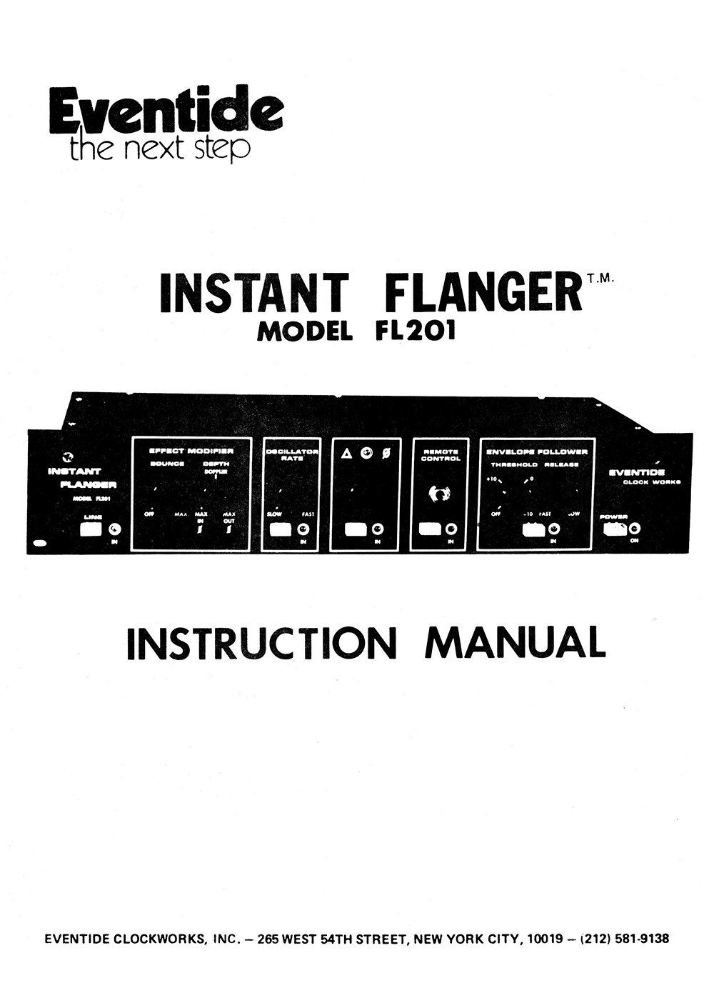 Instant Flanger Manual Cover Instant Flanger Manual Cover