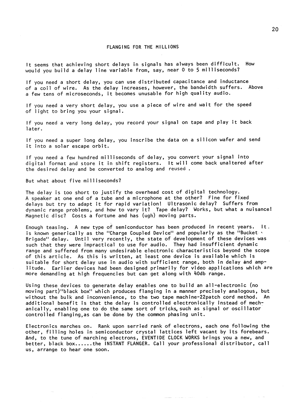 Instant Flanger Manual Page 20 Instant Flanger Manual Page 20