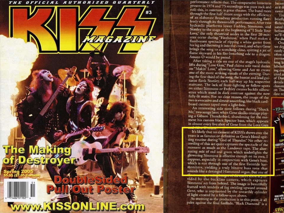 The cover of KISS Quarterly, Issue# 3, and a portion of the article, written by Jeff Suhs, (page 15) specifically mentioning this 1745M.
